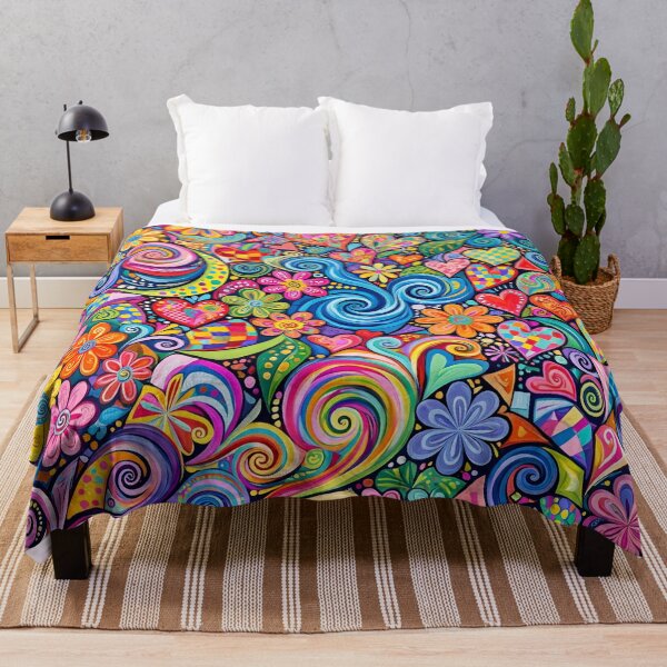 Item preview, Abstract He Made Her Happy — Colorful Hearts Across the Canvas designed and sold by Stevercortinas.