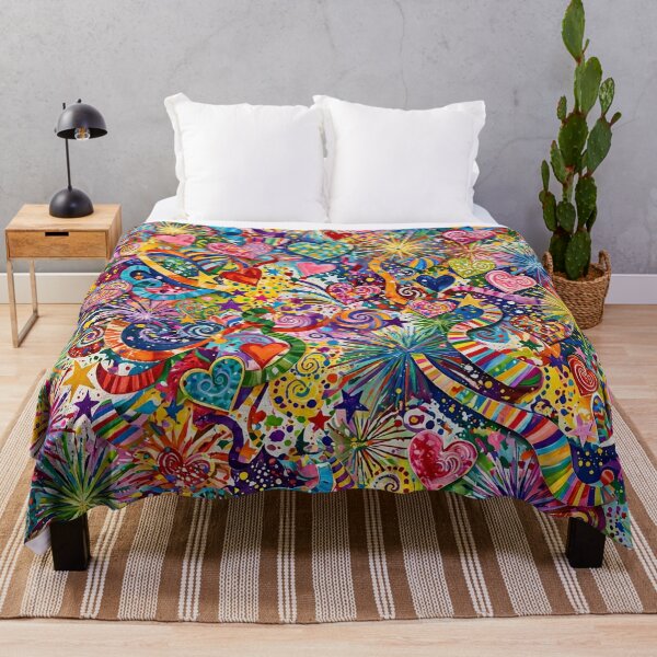 Item preview, Abstract She Made Him Happy — Colorful Bursts Across the Canvas designed and sold by Stevercortinas.
