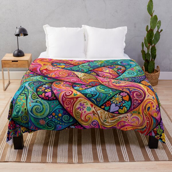 Item preview, Abstract They Made Each Other Happy — Intertwined Colors Across the Canvas designed and sold by Stevercortinas.