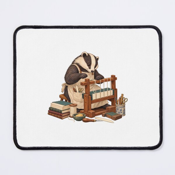 Item preview, Badger Bookbinder Stitching a Book designed and sold by JS Creative Studio.