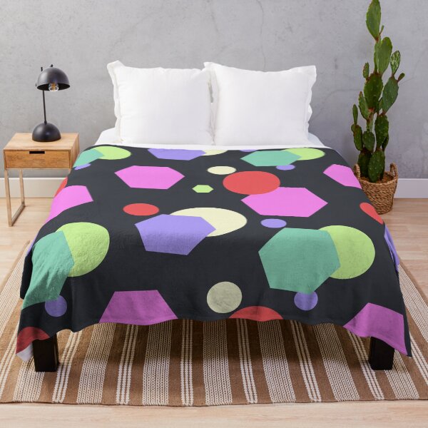 Item preview, Vibrant Geometric Shapes on Dark a Background designed and sold by Seamless Serenity.