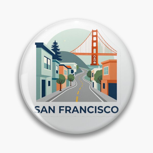 Artikelvorschau, Aufkleber „San Francisco Winding Road to Golden Gate Bridge“ entworfen und verkauft von MaxLevelTailor.