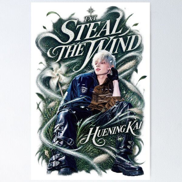 Item preview, TXT Huening Kai STEAL THE WIND Gothic Forest Calligraphy designed and sold by Valeree Store.