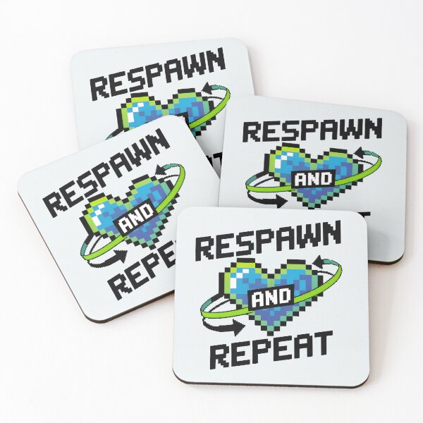 Item preview, Respawn and Repeat – Retro Gaming Quote designed and sold by Jollys-ArtShop.