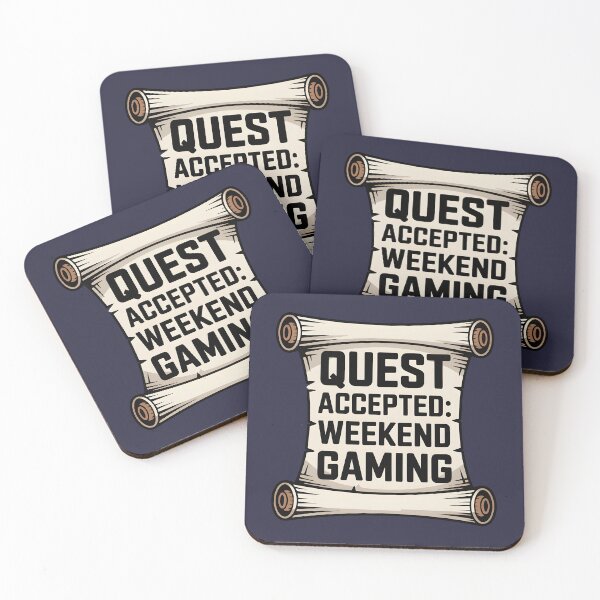 Item preview, Quest Accepted: Weekend Gaming – Funny Gamer Quote designed and sold by Jollys-ArtShop.