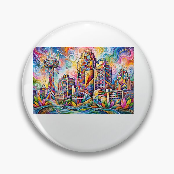 Artikelvorschau, San Antonio Skyline Abstract — Beautiful Colorful Skyline entworfen und verkauft von Stevercortinas.