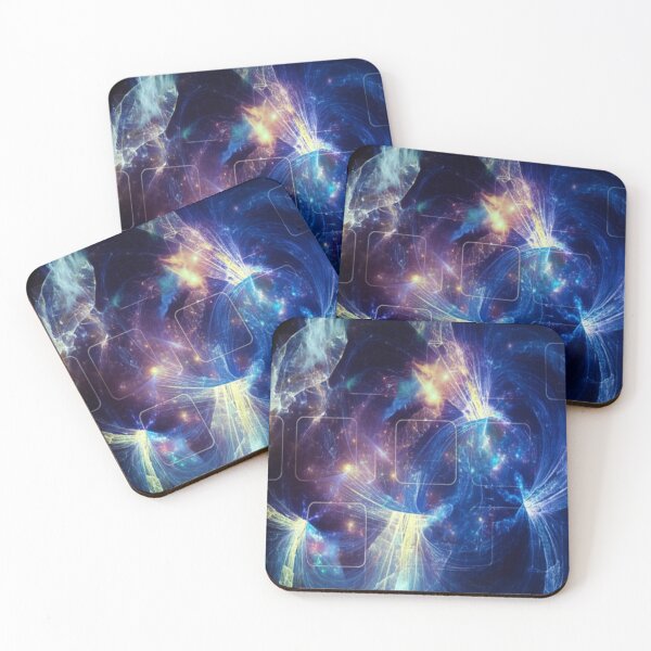 Item preview, Futuristic Blue Light Energy Art Print designed and sold by Mixture-Designs.