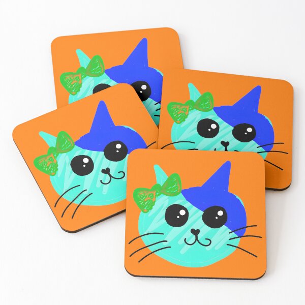 Item preview, Blue and green cat designed and sold by earleansampedro.