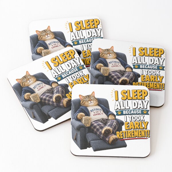 Item preview, Funny Retired Cat T-Shirt – I Sleep All Day Because I Took Early Retirement | Lazy Cat Humor | Cat Lover Retirement Gift designed and sold by GoodPlaceToShop.