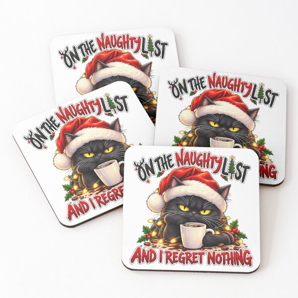 Item preview, On the Naughty List and I Regret Nothing – Grumpy Christmas Cat designed and sold by Genzfirevibes.
