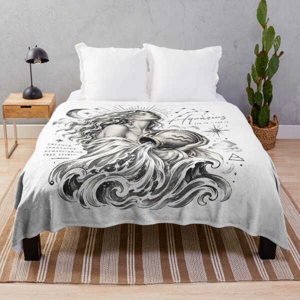 Item preview, Aquarius Water Bearer Zodiac Celestial Goddess Art designed and sold by Zodiac Celestial Art.