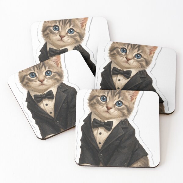 Item preview, Cute Ari the Cat in a Tuxedo Oil Painting designed and sold by GNDSW-Sticker.