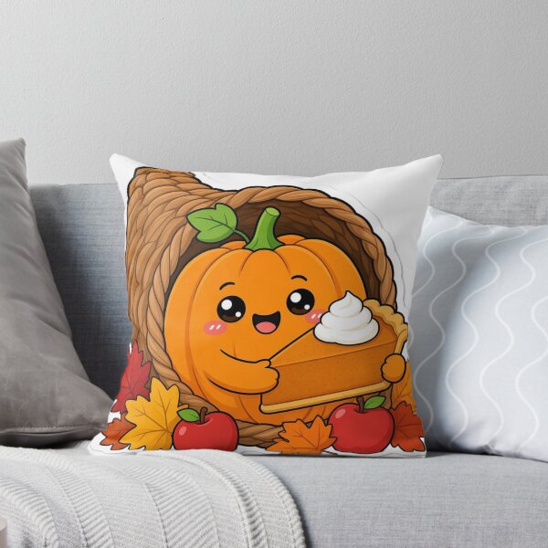 Item preview, Cute Thanksgiving Cornucopia Pumpkin with Pie designed and sold by GNDSW-Sticker.