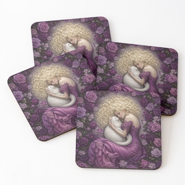 Item preview, Cat, Curls & Roses ! designed and sold by Artfullyforever.