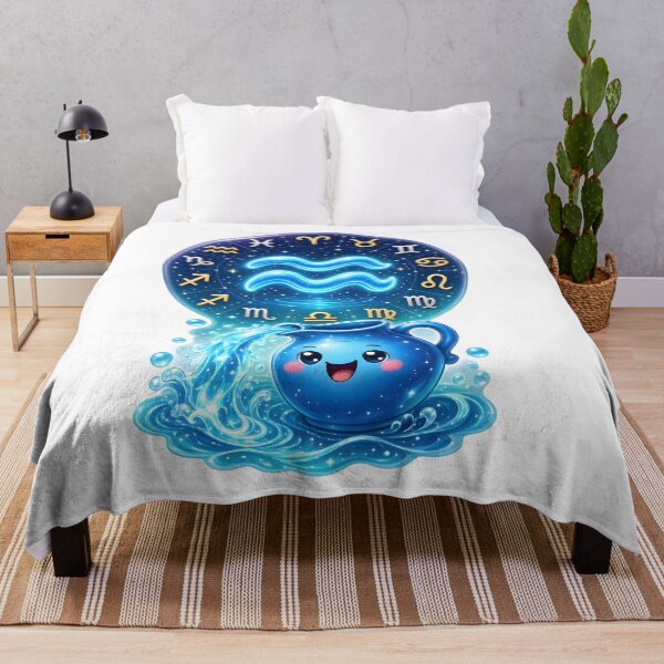 Item preview, Cute Glowing Aquarius Water Jug Zodiac Wheel designed and sold by Zodiac Celestial Art.