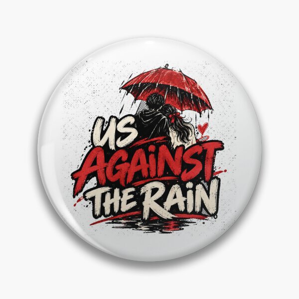 Item preview, Us Against the Rain – Romantic Couple Vintage Graphic designed and sold by Lovestickerco.