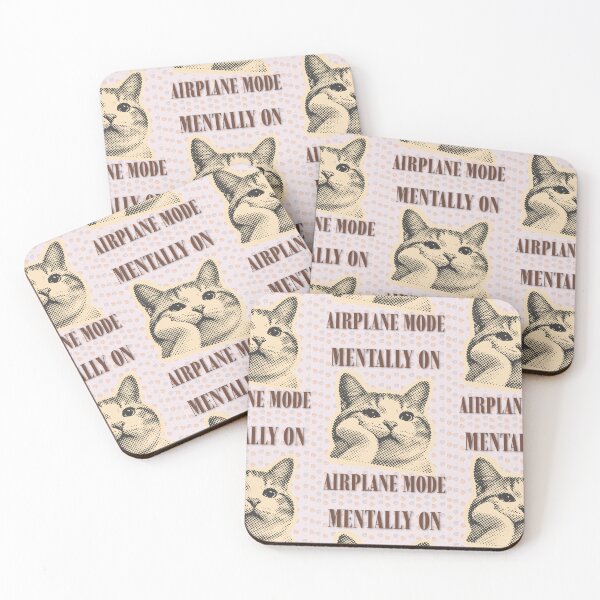 Item preview, Funny "Mentally On Airplane Mode" Cat Meme designed and sold by Artemis & Woven Collective.