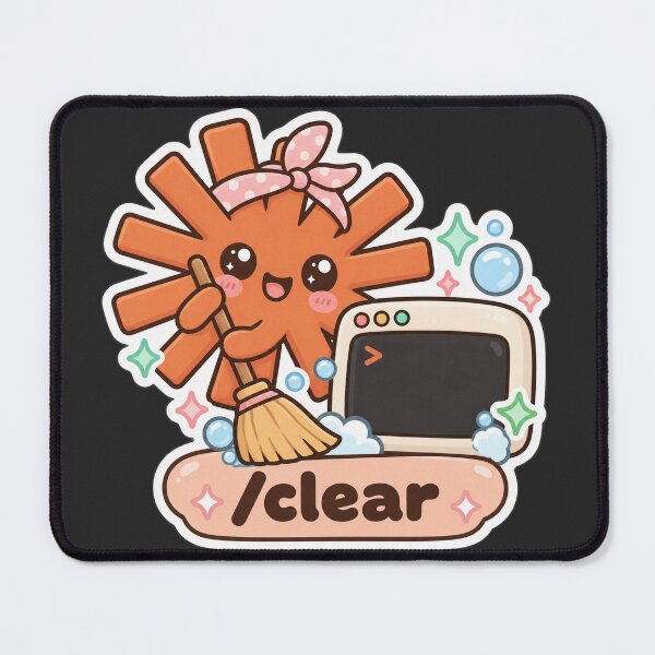 Item preview, Kawaii Claude Code /clear - Cute Claude AI Spark Sweeping Terminal Sticker designed and sold by Stick Erify.