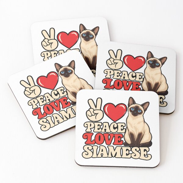 Item preview, Peace Love Siamese Cat Pet Lover Feline Owner Retro Vintage designed and sold by Photo-Sphere101.