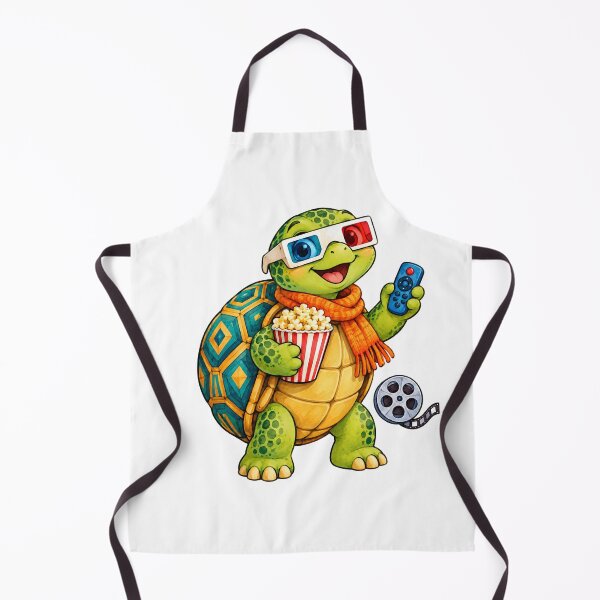 Item preview, Tortoise Movie Night with Popcorn designed and sold by CozyMigo.