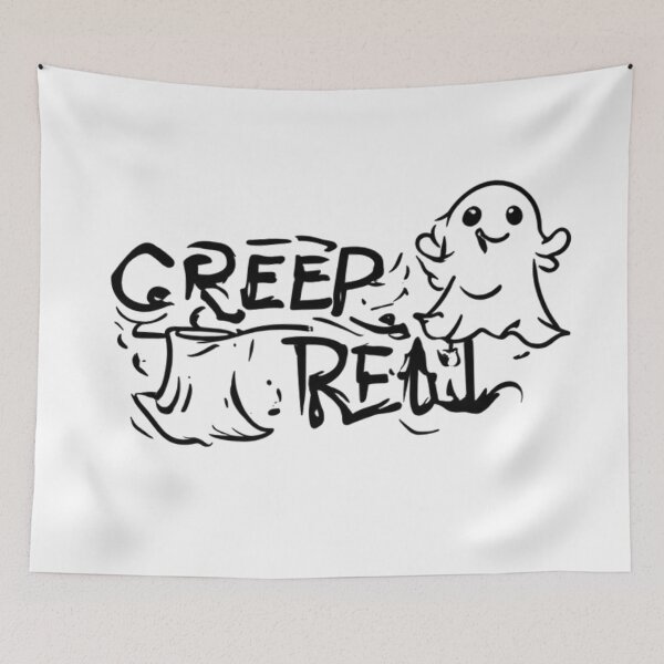 Item preview, Creepy It Real Cute Ghost Halloween Outline Typography designed and sold by Digital Design Art.