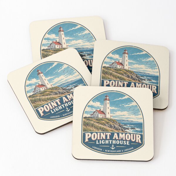Item preview, Point Amour Lighthouse Labrador Canada Vintage Maritime Travel Design designed and sold by Globalcitytees.