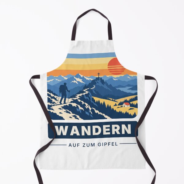 Item preview, Hiking – Up to the Summit Retro Mountain Poster designed and sold by Ammersee Designs.