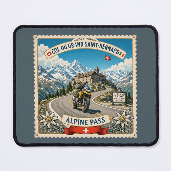 Item preview, Great St Bernard Pass, Valais, Switzerland Motorcycle Sticker TShirt 10 designed and sold by OuterShellUK.