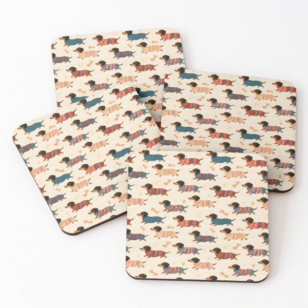 Item preview, Cute Dachshund Dog Sweaters Winter Snow Pattern designed and sold by NicolasGlowArt.