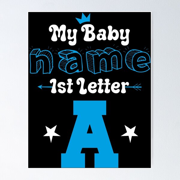 Item preview, My Baby Name First Letter - Personalized Name Initial Letter Typography | Custom First Alphabet Name Art | Monogram Initial Design designed and sold by 440CREATIVES.