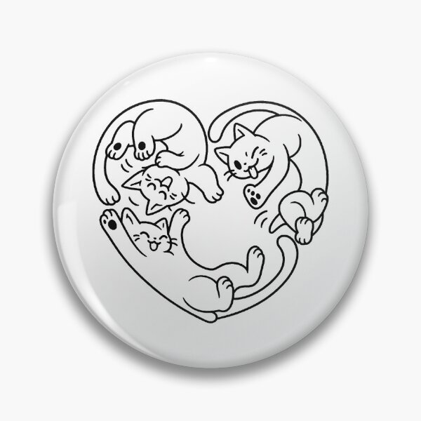 Item preview, Cute Cats Heart Line Art designed and sold by Eldavilora.