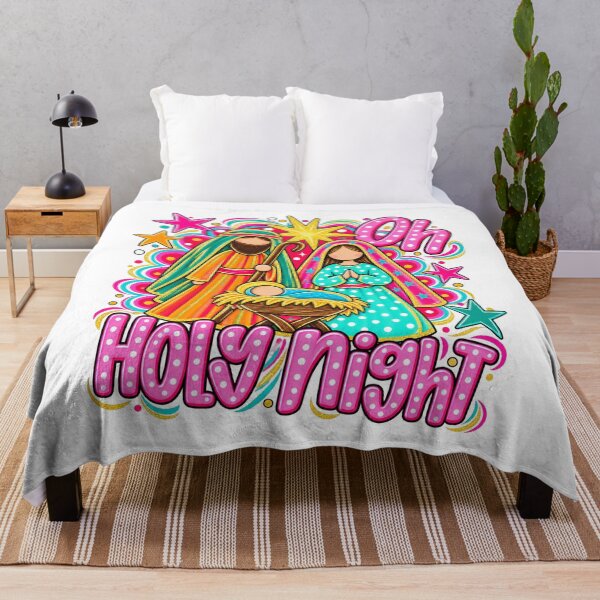 Item preview, Colorful Nativity Scene with Oh Holy Night Lettering designed and sold by Denenberg Jardel.