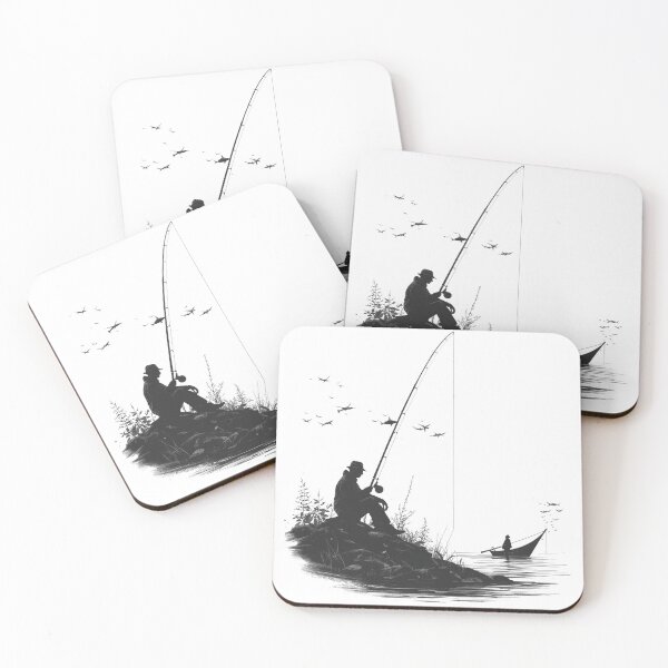Item preview, Silent fishing | Minimalist fishing landscape designed and sold by KaurieDesigns.