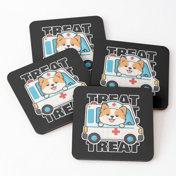 Item preview, Cute Corgi Nurse Driving Ambulance Treat Art designed and sold by OlyvieArt.
