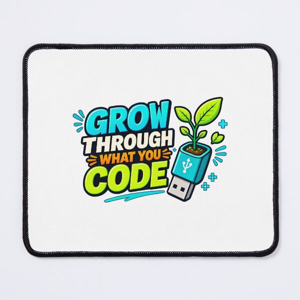 Item preview, Grow Through What You Code Funny Programmer Humor designed and sold by TBillMAG — Retro Tech & IT Humor.