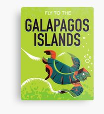 Galapagos Islands vintage travel poster art. Metal Print