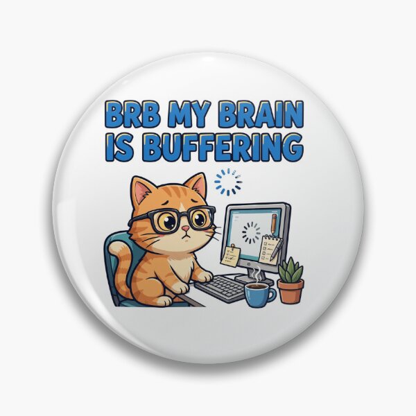 Item preview, Funny Cat Brain Buffering At Computer designed and sold by prithvi chand.