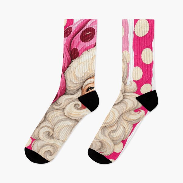 Item preview, Vintage Christmas Santa with Pink Polka Dot Hat designed and sold by Jone Cham.
