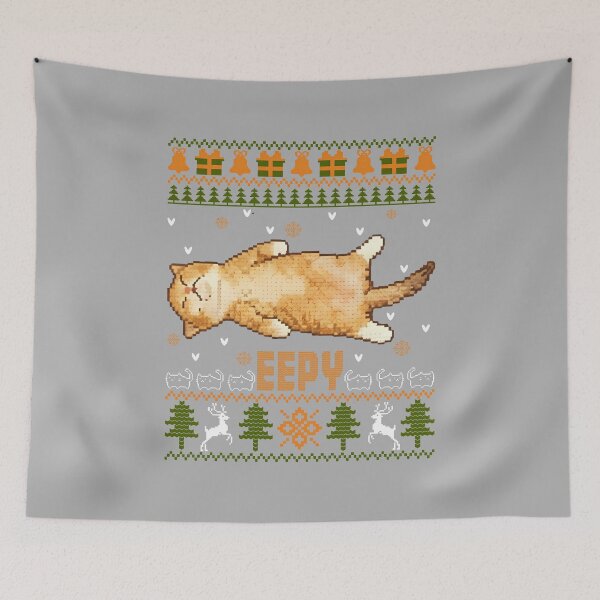 Item preview, Silly Sleepy Cat Meme Ugly Christmas Sweater Funny Tired Cat designed and sold by ArleneRowe.