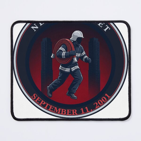 Item preview, Never Forget September 11 2001 Firefighter Twin Towers Tribute designed and sold by DRAWARTIST22.