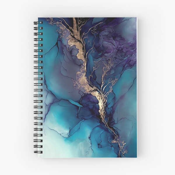 Item preview, Aurous Tides – Teal Navy Abstract Alcohol Ink Art designed and sold by inkvestor.