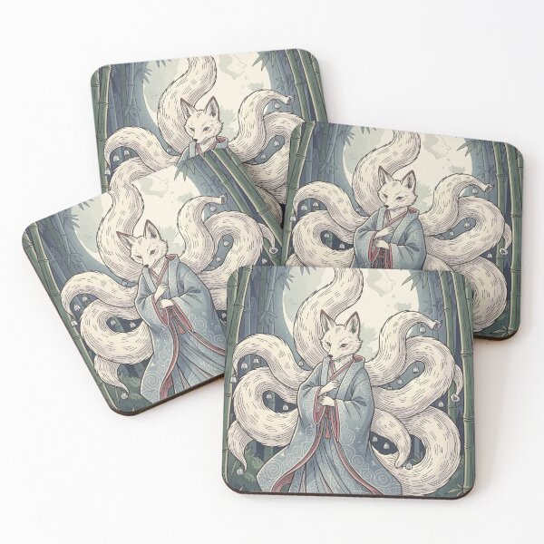 Item preview, Mystical Nine Tailed Kitsune Under Moonlight designed and sold by med-lavender-ee.