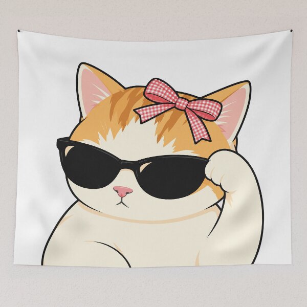 Item preview, Cool Cat Attitude Funny Sunglasses Orange Cat Meme designed and sold by FemmePod.