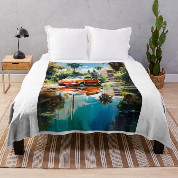 Item preview, Orange Vintage City Car in Mediterranean Garden designed and sold by RevUpDesign.