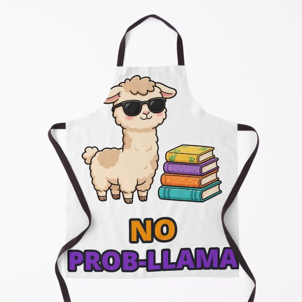 Item preview, No Prob-Llama — Linda llama con gafas de sol y libros designed and sold by ColourMeCa.