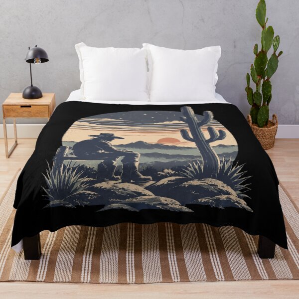 Item preview, Cowboy Sunset Scene designed and sold by BlanketSale.