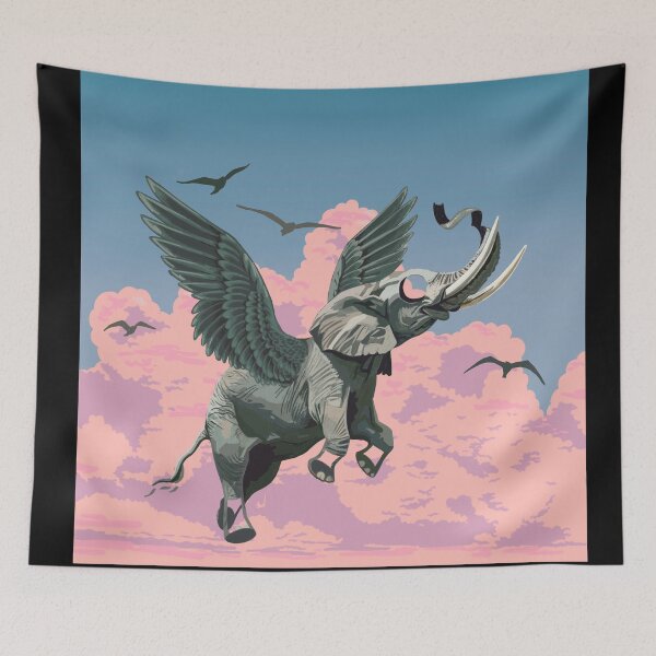 Item preview, Above all Doubts - Flying Elephant Surrealism (with sky) designed and sold by OnyeEze.