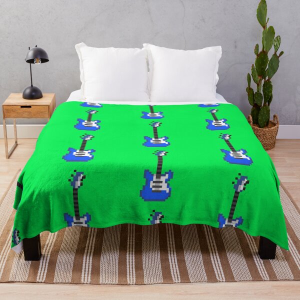 Item preview, Electric Guitar in Pixels - Blue Electric Guitar Art designed and sold by OnyeEze.