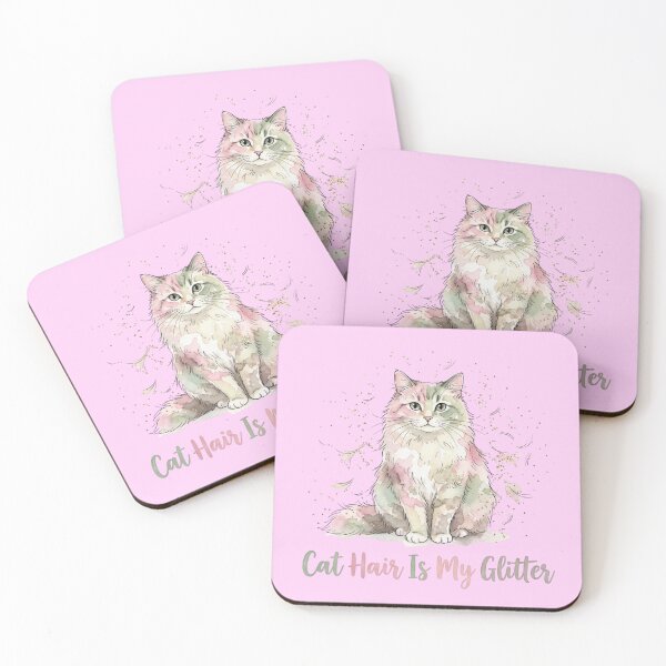 Item preview, Cute Watercolor Cat Hair Is My Glitter Design designed and sold by bvdesignart.