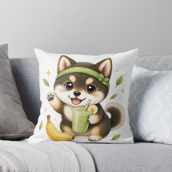Item preview, Sesame Shiba Inu with a Matcha Banana Smoothie designed and sold by Kawaii Matcha Studio.